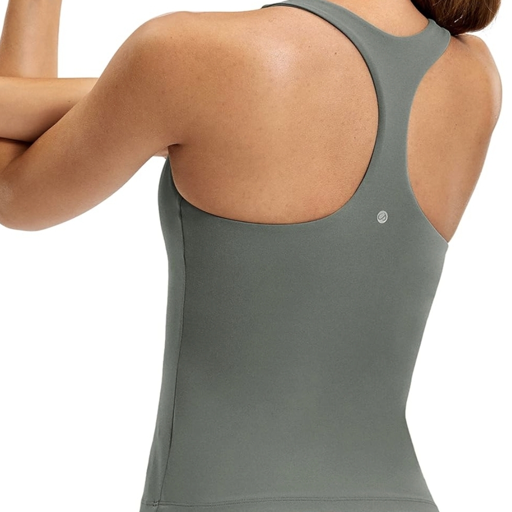 CRZ YOGA Grey Sage Sports Tank Top